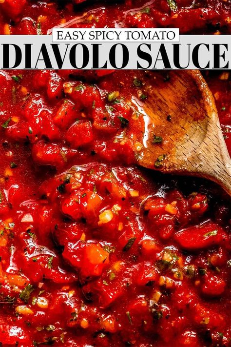 Sausage Fra Diavolo, Spicy Marinara Pasta, Spicy Tomato Sauce Recipe, Pasta Diavolo Recipe, Pomadora Sauce, Spicy Spaghetti Recipes, Pasta Diavolo, Recipes With Marinara Sauce, Diavolo Sauce Recipe