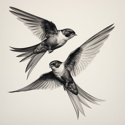 Flying Swallow Tattoo, Realism Bird Tattoo, Swallow Drawing, Golondrinas Tattoo, Swallow Flying, Swallow Bird Tattoo, Swallow Art, Swallow Tattoo Design, Swallow Bird Tattoos