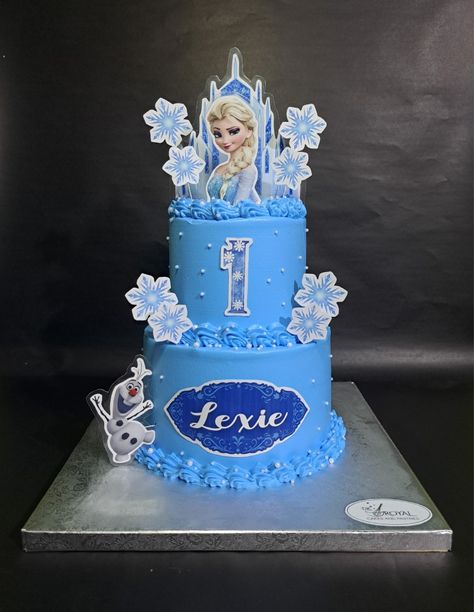 Elsa Frozen Cake, Ariel Bebe, Elsa Cake Frozen, Frozen Theme Cake, Baking Logo Design, Elsa Cakes, Baking Logo, Frozen Birthday Cake, 2 Tier Cake