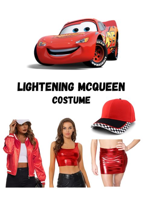 Lightening McQueen Costume for Women for Girls - Great for college, great for halloween party, from the movie Cars - Add patches from a craft store for a better whole look, can add on jacket or hat - I may earn a small commission from Amazon for qualifying purchases at no extra cost to you Cars Disney Costume, Lightning Mcqueen Costume Women, Mcqueen Costume, Cars Halloween Costume, Lightning Mcqueen Costume, Metallic Crop Top, Diy Costumes Women, Movie Cars, Halloween 2022