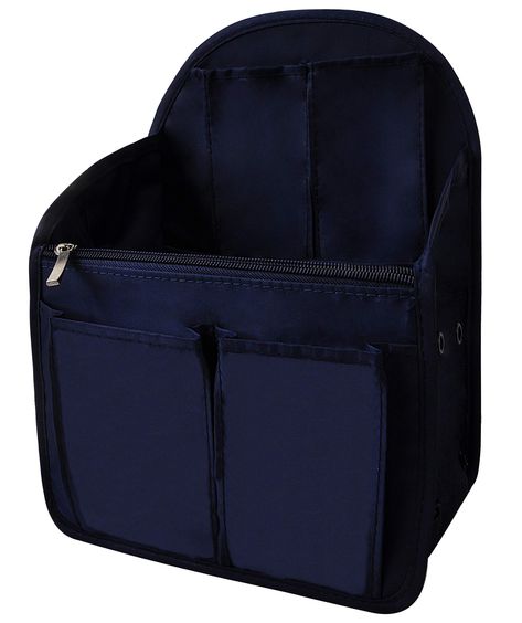 PRICES MAY VARY. Material: Made of 300d oxford cloth, water-resistant Dimension(Length*Height*Width): Medium 11"*7.9"*4.8"; Large 13.8"*10.7"*5.5". Versatile Design: Front has 4 insert pockets, 1 zippered pocket, 2 compartments, 3 mesh insert pockets, 2 elastic bottle holders; Back has 1 elastic insert pocket and 1 zippered pocket, 1 ring to attach keychains, and a handle; Each side has 2 pair of snap-buttons to modify capacity. Multiple pockets and easy to store. This backpack organizer help yo Backpack Organizer, Longchamp Backpack, Small Backpack Purse, Big Backpacks, Kanken Mini, Backpack Organization, Packing Organizers, Work Backpack, Accessories Packing