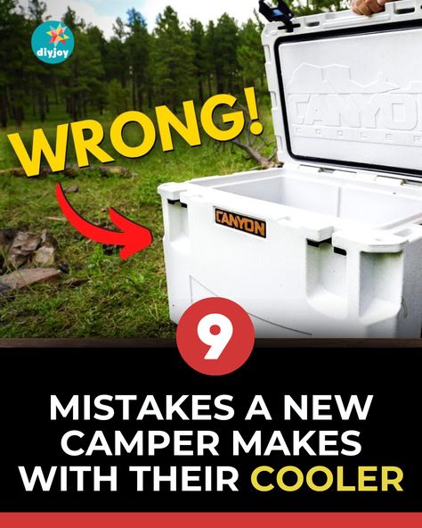 Avoid making these mistakes when camping! Check out these useful tips and tricks to keep your drinks and food in your cooler cold and fresh. Diy Bean Bag, Giant Bubble Wands, Small Cooler, Drink Covers, Drinks And Food, Camping Coolers, Cooler Food, Yeti Cooler, Giant Bubbles