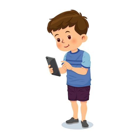 Cartoon Using Phone, Using Phone Illustration, Poster Membaca, Mobile Animation, Sense Organs, Mobile Cartoon, Mobile Images, Phone Cartoon, Phone Illustration