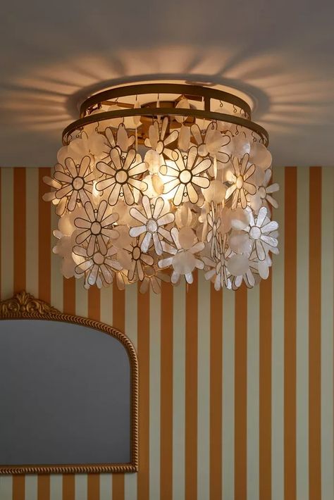 Lighting | Modern Lights + Light Fixtures | Urban Outfitters Flush Mount Star Light, 70s Style Lighting, Gold Light Fixture Bedroom, Diy Boho Light Fixture, Eclectic Lighting Fixtures, Bathroom Flush Mount Lighting, Montana Apartment, Parisian Lighting, Nursery Light Fixture