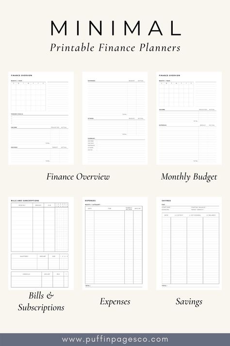 Browse our collection of minimal and functional financial planning inserts for your 2021 Finance and Budget Planner! #financialplanning #financeplanner Business Planner Printables, Printable Financial Planner, Financial Planner Printables, Financial Planning Printables, Budget Spreadsheet Template, Budget Planner Template, Budget Planner Printable, Monthly Planner Printable, Monthly Budget Planner