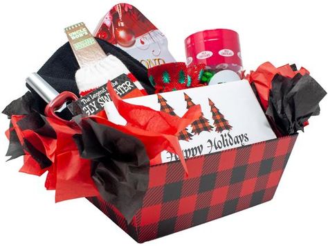 Baskets For Gifts, Christmas Tree Ugly Sweater, Christmas Background Images, Wine Gift Baskets, Christmas Gifts For Coworkers, Basket With Handle, Christmas Baskets, Christmas Gift Basket, Christmas Gift Baskets