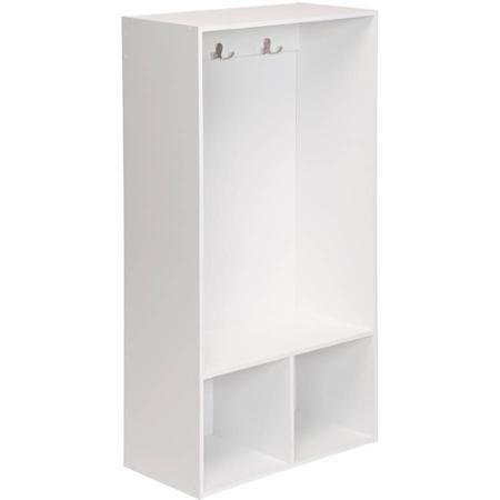 School Bag Storage, Wood Lockers, Cube Storage Shelves, Mudroom Lockers, Storage Locker, Mud Room Storage, Closet Accessories, White Storage, Storage Hacks