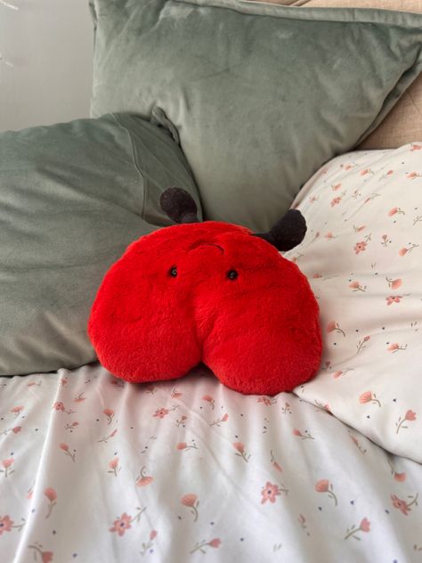 Room stuffed animal cute soft inspo Valentine Stuffed Animals, Heart Jellycat, Valentines 2024, Cute Plushies, Jelly Cat, Heart Plush, Silly Things, Soft Toys, Jelly Beans