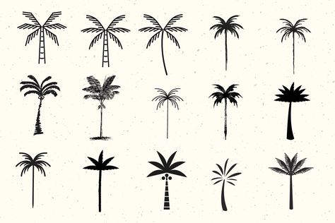 Palm Tree Outline, Palm Tree Sketch, Palm Tree Icon, Pine Tattoo, Palm Tree Drawing, Small Palm Trees, Tree Outline, Palm Tree Vector, Pine Tree Tattoo