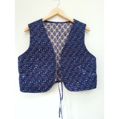 Indian Vest, Quilted Waistcoat, 60s Vibe, India Clothes, Cotton Frocks, Boho Vest, Kurta Style, Blue Vest, Embroidery Works