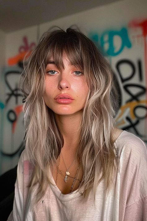 Soft Shaggy Hair, Shag For Fine Hair, Shaggy Haircuts For Fine Hair, Shag Haircuts For Fine Hair, Soft Wispy Bangs, Blonde Shag, Shaggy Haircut, Layered Shag, Feathered Layers