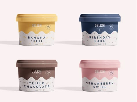 Gelato Packaging by Tabitha Stead Banana Birthday, Ice Cream Branding, Logo Doce, Cream Branding, Yogurt Packaging, Ice Cream Business, Pizza Branding, Ice Cream Packaging, Gelato Ice Cream