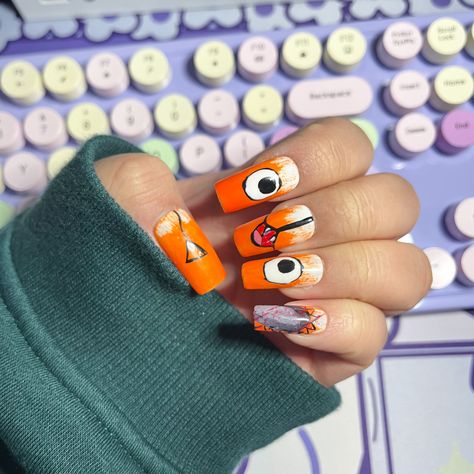 Chainsaw Man Nails, Anime Nail Art, Man Nails, Chainsaw Man Pochita, Anime Nail, Ideas Uñas, Abstract Nails, Anime Nails, Nail Stuff