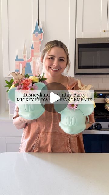 Sierra Miller | Content Creator on Instagram: "Did you guess right?! 👀 So excited to get these on the tables tomorrow and suddenly wishing I did more 🤦🏻‍♀️😂😅  . . . . . . . #disneyparty #disneylandparty #disneylandbirthday #mickeybirthday #mickeymousebirthday #mickeymousebirthdayparty #minniemousebirthday #diypartydecor #flowerarrangement #floralcenterpiece" Subtle Disney Centerpieces, Disney Birthday Party Centerpieces, Vintage Disneyland Centerpiece, Disneyland Centerpieces Birthday, Disneyland Theme Centerpieces, Disney Table Centerpieces, Disneyland Centerpieces, Disneyland Theme Birthday Party, Disneyland Birthday Party Theme