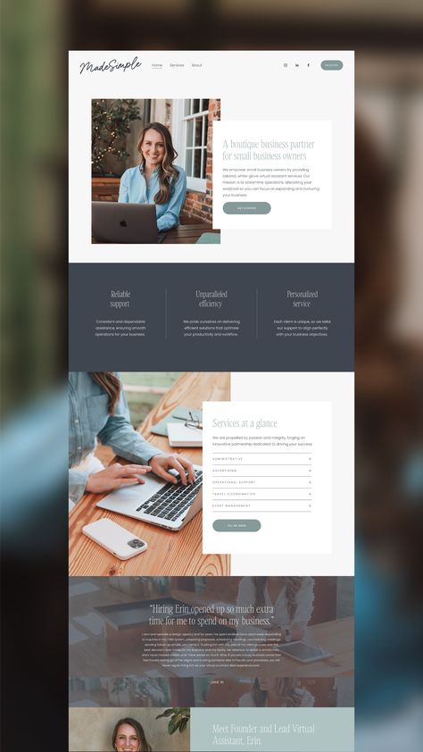 #Website_Services_Page_Design #Consulting_Website_Design #Virtual_Assistant_Website #Simple_Website_Design Teal Website Design, Virtual Assistant Branding, Web Design Inspiration Layout, Simple Website Design, Fashion Web Design, Best Landing Page Design, Ecommerce Template, Creative Web Design, Homepage Design