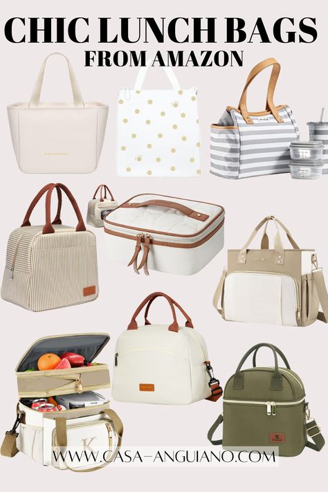 Lunch bags do not need to be boring. Here's a roundup of cute & stylish lunch bags! Neutral Lunch Bag, Cute Lunch Bags For Women, Lunch Bags For Adults, Lunch Bag For Work, Lunch Bags Aesthetic, Lunch Bags For Women To Work, Aesthetic Lunch Bags, Lunch Bag Aesthetic, Trendy Lunch Bag