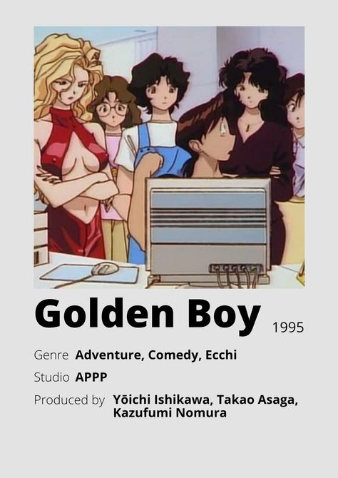 Golden Boy Anime, Anime Minimalist Poster, Poster Information, Mobil Bmw, Anime Sites, Anime Websites, Japanese Animated Movies, Gamers Anime, Anime Suggestions