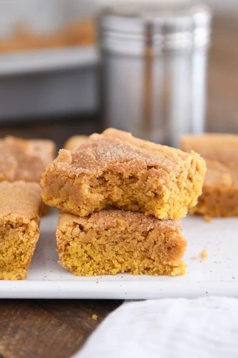 Easy Pumpkin Snickerdoodle Bars Mels Kitchen Cafe, Mels Kitchen, Snickerdoodle Bars, Pumpkin Recipes Easy, Homemade Pumpkin Puree, Pumpkin Recipes Dessert, Kitchen Cafe, Homemade Pumpkin, Pumpkin Cream