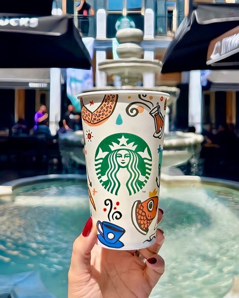 As bayrakları as moment 🇹🇷 Our one and only @berilates is one of three Turkish artists chosen to localize the iconic Starbucks cups with her whimsical teacups and Turkish bagels design. It's such a collector's item❤️‍🔥 Turkish Bagels, Starbucks Cup Design, Starbucks Cup, July 12, Starbucks Cups, Bagels, Cup Design, One And Only, The Collector