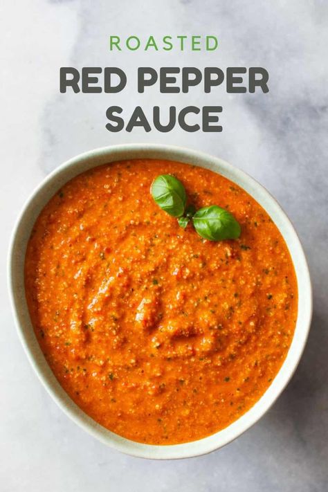 Roasted red pepper sauce is quick to prepare and can be used to jazz up any number of meals like sandwiches, wraps, eggs, meat, and pasta. This is a fantastic meal prep recipe! #pepper #sauce #sidedish #mealprep Roasted Red Peppers Recipes, Red Pepper Pasta Sauce, Patio Cafe, Red Pepper Recipes, Pepper Sauce Recipe, Roasted Pepper Sauce, Red Pepper Pasta, Roasted Red Pepper Sauce, Paprika Sauce