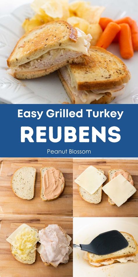 This easy turkey sandwich on rye bread is the perfect substitute for corned beef. Serve it for St. Patrick's Day dinner or a delicious lunch all year long. Turkey Ruben, Turkey Reuben Sandwich, Caleb Martin, Turkey Reuben, Sandwich Recipes For Kids, Reuben Sandwiches, Turkey Sandwiches Recipes, Peanut Gallery, Easy Sandwich Recipes