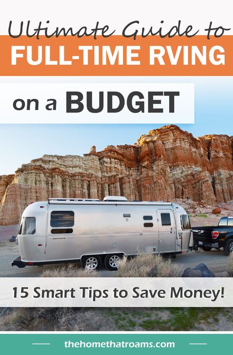 Are you ready for RV life but want to know more about RV living on a budget? We have 15 tips to help you with cheap RV living, including saving money on fuel, finding cheap or free campsites, moochdocking, and more. RVing on a budget doesn't have to be complicated. You just need to know a few hacks to get the best deals and create an RV budget that works for you. We'll give you all the details on how you can do full-time RV living on a budget while still having a blast. Get started now! Cheap Rv Living, Cheap Rv, Rv Gear, Living On A Boat, Dry Camping, Rv Solar, Life On A Budget, Tips To Save Money, Trailer Life