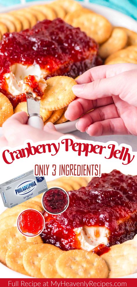 Cranberry Pepper Jelly Cranberry Cream Cheese Jalepeno Dip, Cranberry Pepper Jelly Cheese Dip, Jalapeno Cranberry Dip Cream Cheese, Orange Cranberry Cream Cheese Dip, Cranberry Jelly Sauce, Cream Cheese Dip With Jelly, Christmas Fruit Cups For Party, Pepper Jelly Cheese Spread, Jellied Cranberry Recipes