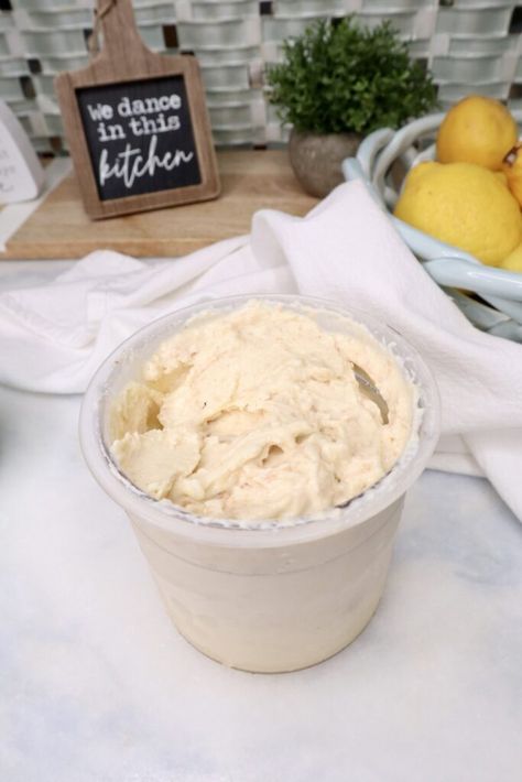 Lemon Cheesecake Protein Ice Cream (Ninja CREAMi) Ninja Creami Lemon Cheesecake, Cheesecake Ice Cream Ninja Creami, Cheesecake Ninja Creami, Protein Ice Cream Ninja Creami, Ice Cream Ninja Creami, Protein Ice Cream Recipe, Super Low Calorie, Banana Cheesecake, Breakfast Appetizers