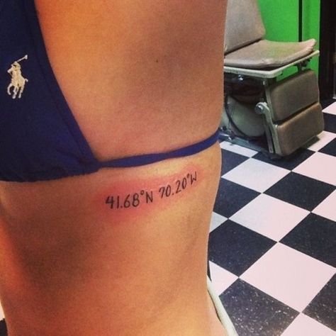 Cape Cod Tattoo Ideas, Cape Cod Tattoo, Healy Alaska, Side Back Tattoos, Alaska Denali, Brainerd Mn, Tattoos For Females, Small Star Tattoos, Coordinates Tattoo