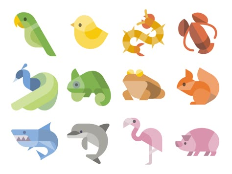 Flat Animal Icons by IconShock Flat Animal Illustration, Animal Icon Design, Animal Illustration Design, Animals Icon, Icons Colorful, Graphic Animals, Heart Geometric, Colorful Icons, Gallery Icon