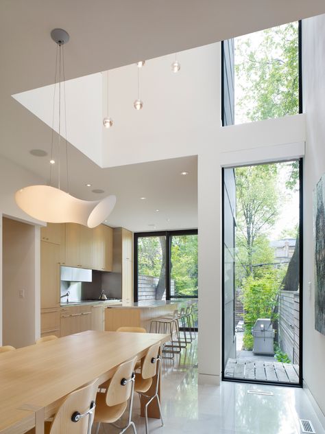 Void Lighting, Canada Architecture, Windows Modern, Fixed Window, Marlborough House, Ceiling Window, Architecture Company, Tall Windows, Narrow House