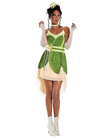 Adult Princess Tiana Costume - Disney Princess - Spirithalloween.com Princess Tiana Halloween Costume, Draculaura Costume, Adult Costumes Diy, Princess Tiana Costume, Tiana Costume, Home Halloween Costumes, Disney Bound Outfits Casual, Disney Princess Costumes, Frog Costume