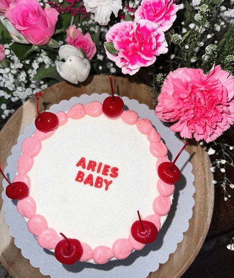 Aries Baby Birthday Cake Aries Bday Cake, Aries Baby Cake, Aries Party, Aries Cake, Foodie Illustration, Aries Vibes, Baby Birthday Cake, Circle Cake, Fake Cakes