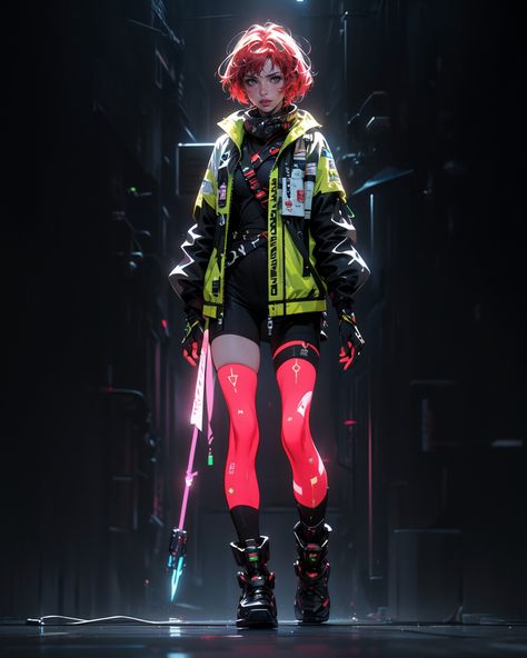 Cyberpunk Neon Outfit, Futuristic Fashion Cyberpunk, Cyberpunk Clothes Women, 80s Cyberpunk Fashion, Womens Cyberpunk Fashion, Colorful Cyberpunk Outfit, Cyberpunk Aesthetic Clothes, Cyberpunk Outfit Male Neon, Scifi Aesthetic Fashion