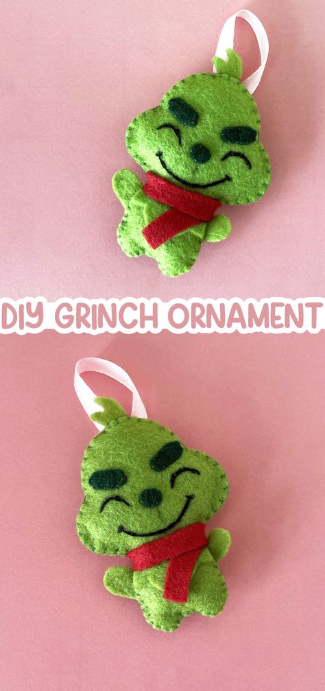 Felt Grinch, Resin Art For Beginners, Resin For Beginners, Diy Resin Coasters, Grinch Ornament, Felt Ornaments Diy, Christmas Ornament Template, Coaster Resin, Diy Felt Christmas Ornaments