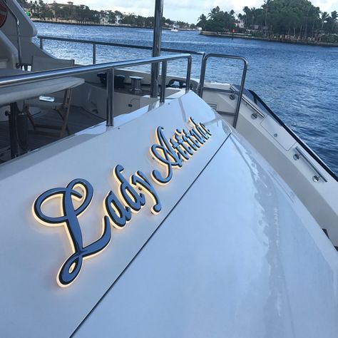 Boat Decals Ideas, Yacht Branding, Yacht Logo, Yacht Ideas, Boat Lettering, Boat Graphics, Boat Signs, A Lettering, Best Yachts