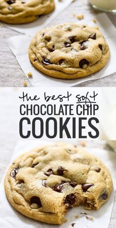 Best Soft Chocolate Chip Cookies, Chocolatechip Cookies, Soft Chocolate Chip Cookies Recipe, Best Chocolate Chip Cookies Recipe, Soft Chocolate Chip Cookies, Easy Chocolate Chip Cookies, Cookies Brownies, Chocolate Cookie Recipes, Chewy Chocolate Chip