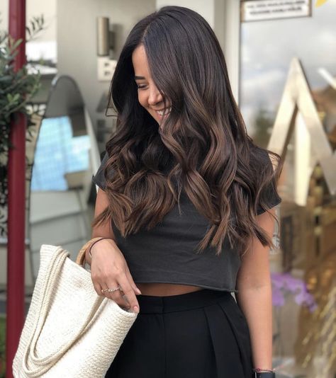 Shatush Hair, Dark Brown Hair Balayage, Balayage Hair Caramel, Black Hair Balayage, Dark Brunette Hair, Brown Hair Looks, Brown Hair Inspo, Brunette Hair With Highlights, Balayage Hair Dark