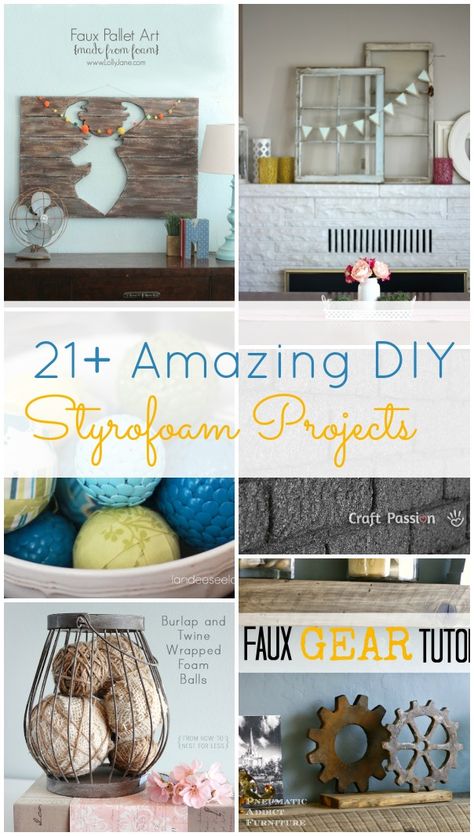 Who knew you could make so many cool things with styrofoam!! These are so awesome! Definitely pinning this! Styrofoam Art, Styrofoam Crafts, Fun Diy Craft Projects, Fun Arts And Crafts, Cool Things, Amazing Diy, Fun Diy Crafts, Crafty Diy, Arts And Crafts Projects