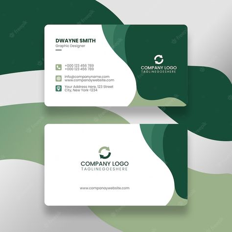 Green Business Card Design, Doctor Business Cards, Fun Business Card Design, Green Business Card, Green Companies, Graphic Design Tutorials Learning, Modern Business Cards Design, Name Card Design, Church Poster Design