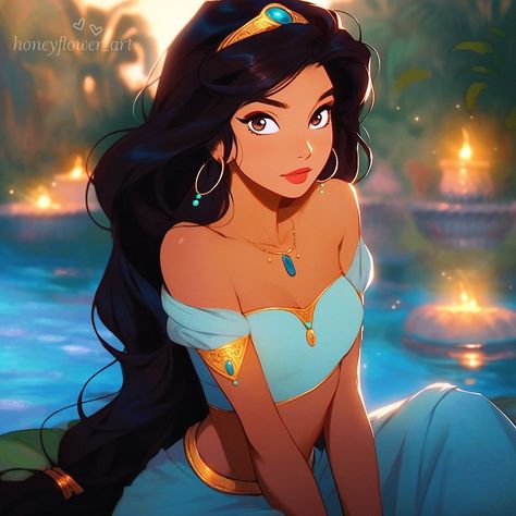 Jackie (@honeyflower_art) | Instagram Dinner Party Christmas, Foto Disney, Image Princesse Disney, Disney Princess Artwork, Disney Princess Jasmine, Disney Jasmine, Disney Princess Fan Art, 2024 Vision Board, Karakter Disney