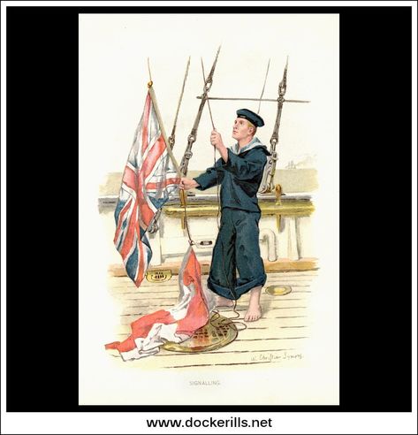 Navy Art Print, Canadian Military, Navy Sailor, The Union, Royal Navy, British Artist, Union Jack, Picture Library, Antique Prints