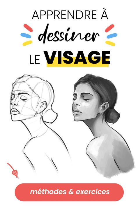 Pour apprendre à dessiner un visage, il ne suffit pas d’apprendre à dessiner les détails indépendamment un par un. Savoir dessiner un oeil, un nez et une bouche ne te permettra pas d’avoir un super portrait ! Ce qui t’aidera, par contre, c’est d’apprendre les fondamentaux et de voir le portrait dans sa globalité, et non plus dans les détails. #drawing #howtodraw #dessin #portrait Portrait Au Crayon, Human Body Drawing, L'art Du Portrait, Fashion Figure Drawing, Drawing Heads, Body Drawing, People Illustration, Drawing Lessons, Digital Portrait