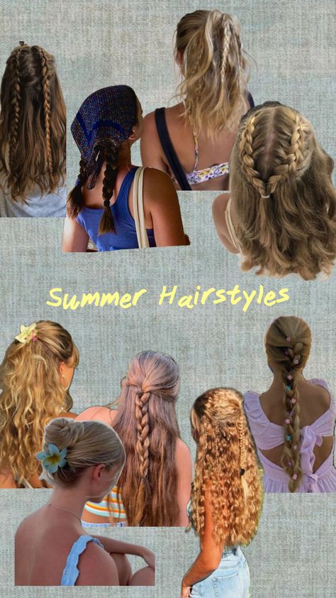 ☀️👙🌷#summeraesthetic #nature #vibes #summercamp #beachgirl #warmaesthetic #hair #hairinspo #hairstyles Outdoor Hairstyles Summer, Band Camp Hairstyles, Camping Hairstyles For Short Hair, Church Camp Hairstyles, Hairstyles For Outdoor Activities, Camp Counselor Hairstyles, Outdoorsy Hairstyles, Summer Camp Hairstyles, Cute Hiking Hairstyles