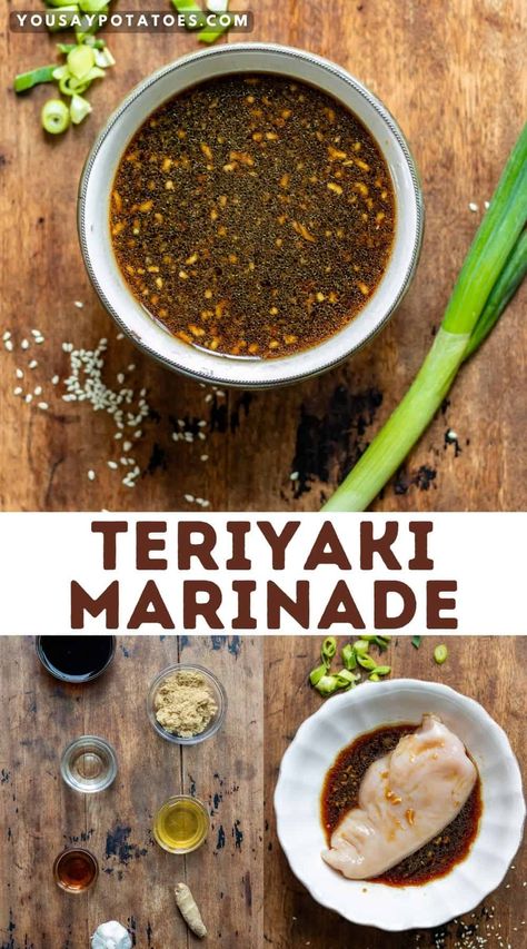 This 5-minute homemade Teriyaki Marinade recipe is perfect for adding authentic Japanese flavor to chicken, beef, veggies, or tofu. Terriyaki Marinade, Fish Teriyaki, Homemade Teriyaki Marinade, Teriyaki Marinade Recipe, Best Teriyaki Sauce, Teriyaki Chicken Marinade, Asian Entrees, Asian Marinade, Tofu Marinade