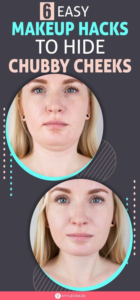 6 Easy Makeup Hacks To Hide Chubby Cheeks: If you are one such unlucky soul, don’t worry, we have a trick up our sleeve to hide those chubby cheeks of yours, and that is with makeup. Here’s what you need to do if you want to give your face a sleeker appearance. #Makeup #MakeupIdeas #MakeupTips #ChubbyCheeks Contour Big Cheeks, Sunken Cheeks Makeup, Big Cheeks Makeup, Makeup For Big Cheeks, Makeup To Slim Your Face, Makeup For Chubby Cheeks, Make Up For Chubby Faces, How To Hide Jowls With Makeup, Chubby Girl Makeup