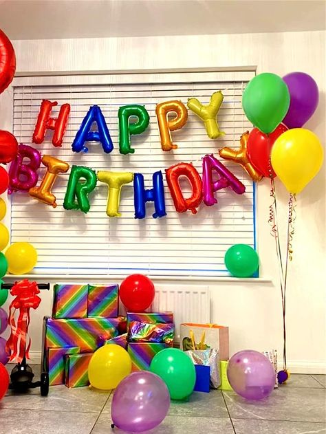 Multicolor  Collar  PE   Embellished   Event & Party Supplies Rainbow Happy Birthday, Splash Party, Rainbow First Birthday, Simple Birthday Party, Decoration Birthday Party, 3 Birthday, Colorful Birthday Party, Kids Birthday Party Decoration, Office Life