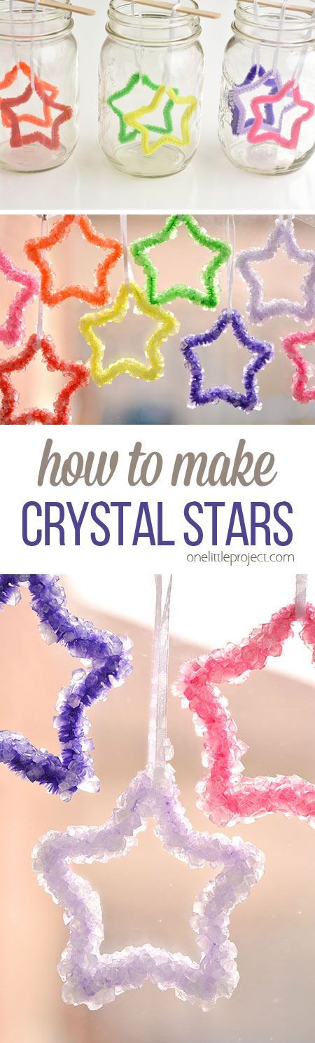 OK you guys, I think I've fallen in love with another kids activity. These crystal stars are awesome! Any activity where I get to make something beautiful from bright rainbow colours, and I'm totally on board! Borax Crystals, How To Make Crystals, Festa Harry Potter, Crystal Stars, Science For Kids, Fun Science, Summer Crafts, Christmas Activities, Summer Kids