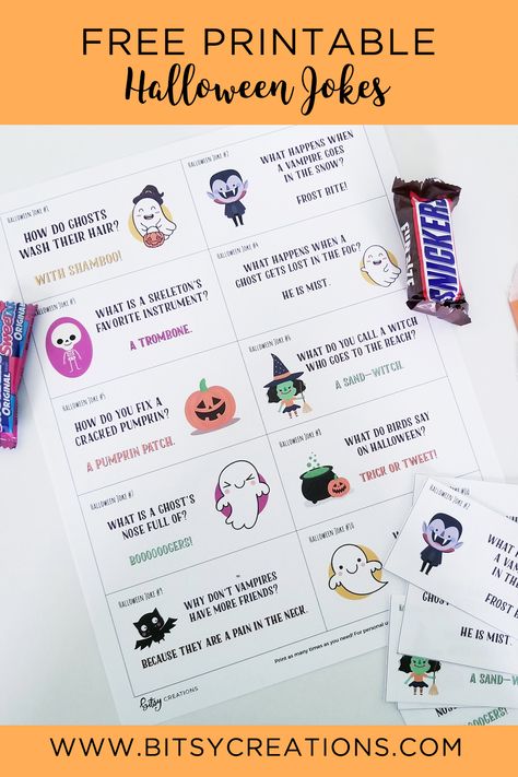 Candy Free Halloween Goodie Bags, Halloween Jokes For Kids Free Printable, Halloween Goodie Bags For Kids School, Halloween Goodie Bag Ideas, Halloween Jokes For Kids, Boo Bags, Funny Halloween Jokes, Lds General Conference Quotes, Halloween Quiz