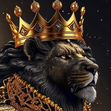 A lion with a crown on his head | Premium Photo #Freepik #photo #king #royal-crown #king-crown #gold-crown Lion With A Crown, Affiches D'art Déco, Lion King Pictures, Lion Artwork, Lion Photography, Lions Photos, Lion Drawing, King Photo, Lion Wallpaper